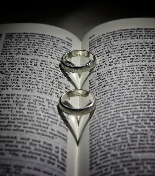 Two rings on a book