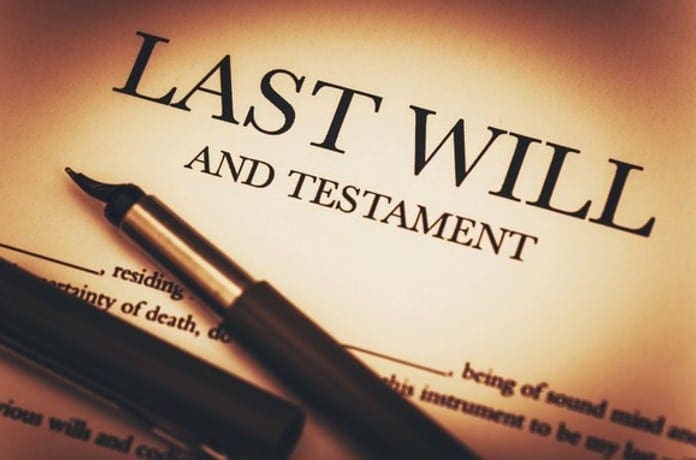 Last Will and Testament Document