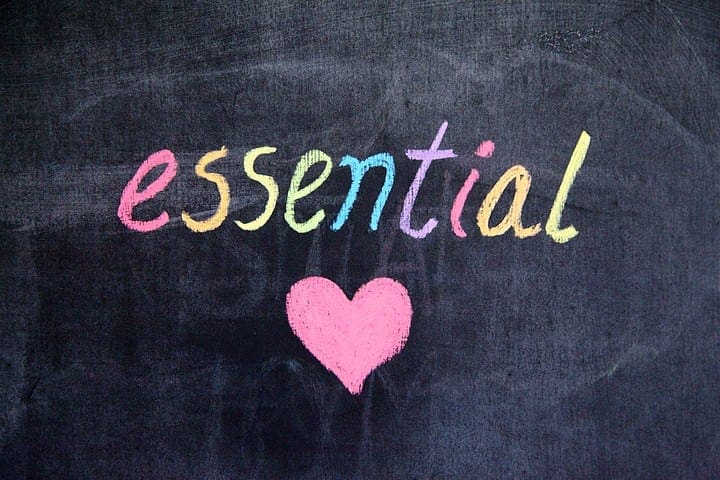 Chalkboard with the word Essential