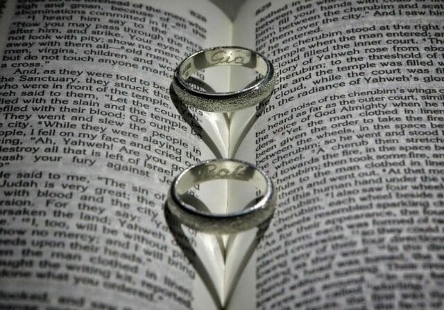 Two rings on a book